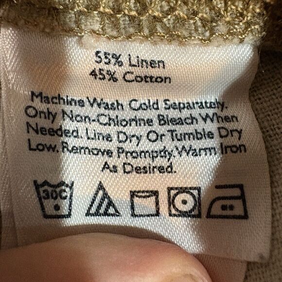 Eddie Bauer Linen Pants Womens 14T Drawstring Cargo Boho Travel Coastal Hike - Picture 8 of 12